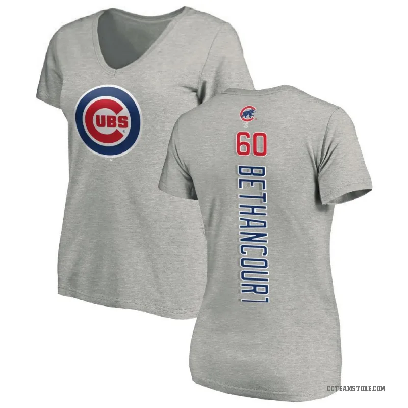 Christian Bethancourt Women's Ash Chicago Cubs Backer Slim Fit T-Shirt -