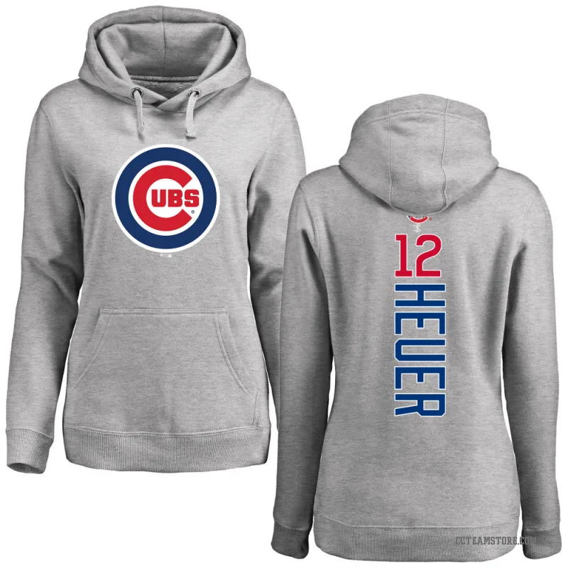 Codi Heuer Women's Chicago Cubs Ash Backer Pullover Hoodie