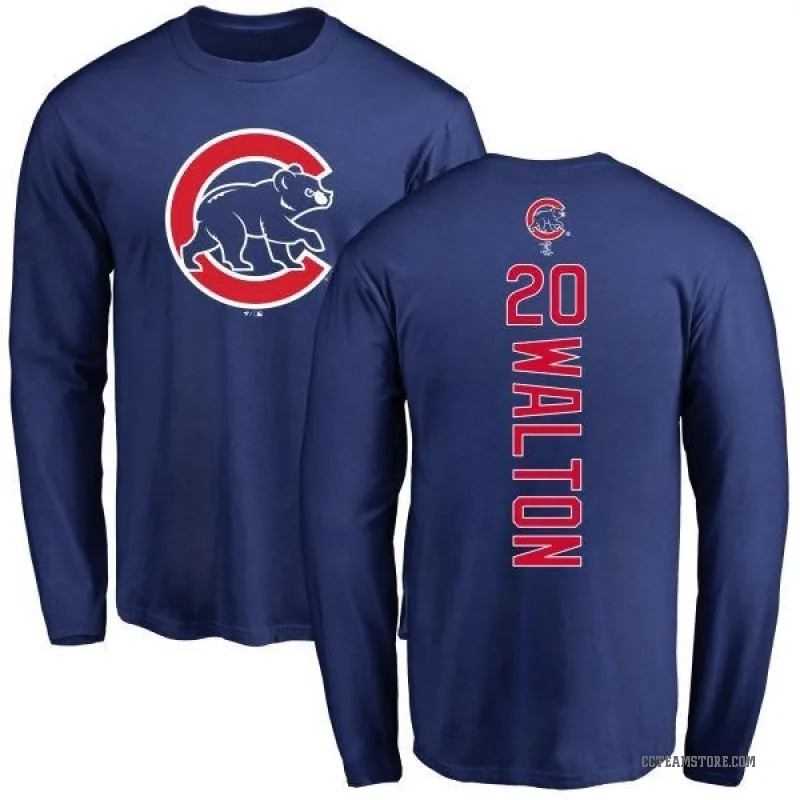 Jerome Walton Men's Royal Chicago Cubs Backer Long Sleeve T-Shirt -