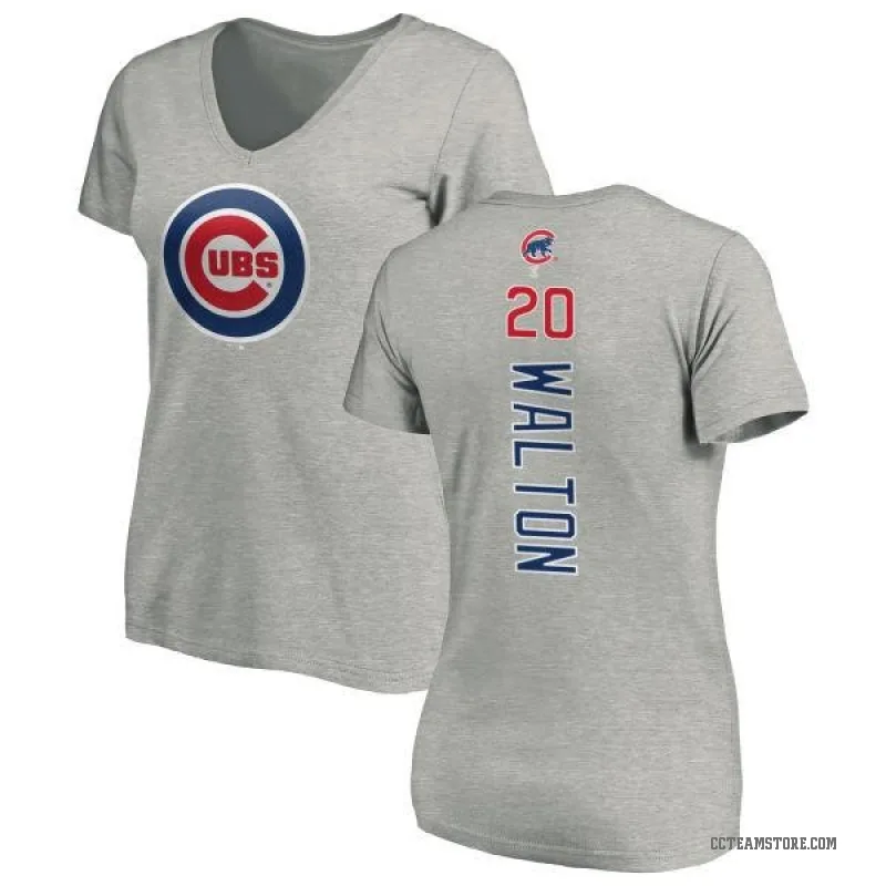 Jerome Walton Women's Ash Chicago Cubs Backer Slim Fit T-Shirt -