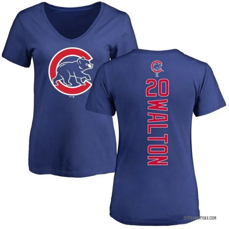 Jerome Walton Women's Royal Chicago Cubs Backer Slim Fit T-Shirt -